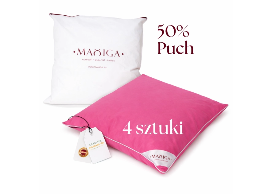 4X PODUSZKA PÓŁPUCHOWA 40x40 RÓŻ ANTYALERGICZNA MIĘKKA 100% BAWEŁNA